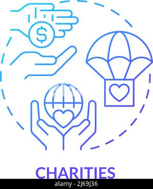 Charities blue gradient concept icon Stock Vector
