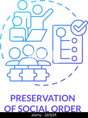 Preservation of social order blue gradient concept icon Stock Vector