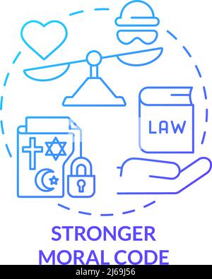 Stronger moral code blue gradient concept icon Stock Vector