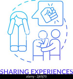 Sharing experiences blue gradient concept icon Stock Vector