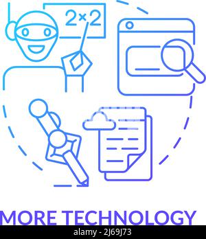 More technology blue gradient concept icon Stock Vector