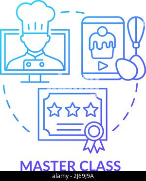 Master class blue gradient concept icon Stock Vector