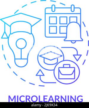 Microlearning blue gradient concept icon Stock Vector