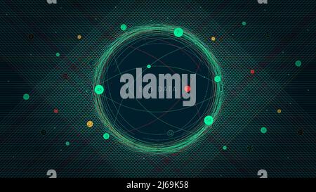 Information field for structuring and analyzing big data, virtual digital data stream, background with futuristic technology Stock Vector