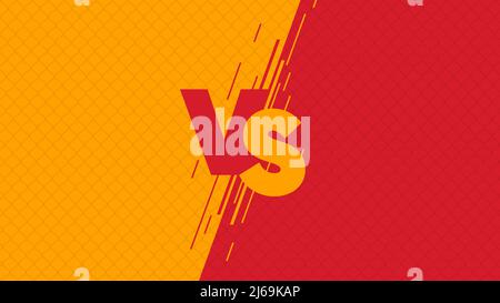 Versus screen flat modern design, fight headline on the background of the grid against each other , yellow vs red Stock Vector