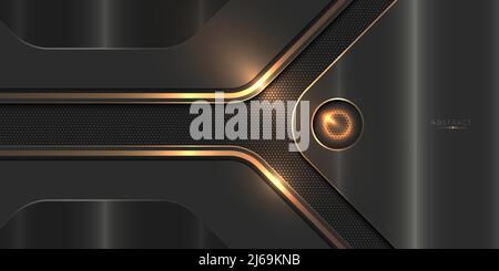 Abstract modern black and gold luxury background Stock Vector