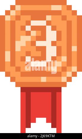 Video game 8 bit assets isolated. Coin, star and heart pixel retro ...
