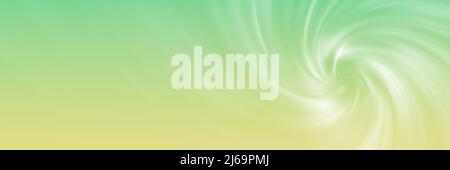 Summer green spiral vortex soft blurred abstract gradient background banner, header texture. Wide screen wallpaper. Panoramic web banner with copy spa Stock Photo