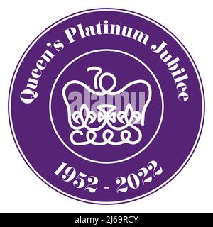 The Queens Platinum Jubilee 2022 - In 2022, Her Majesty The Queen will become the first British Monarch to celebrate a Platinum Jubilee after 70 years Stock Vector