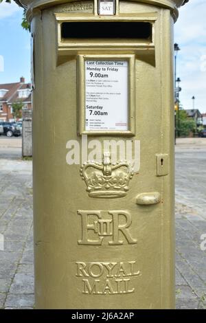 2012 Olympic Golden Letter Post Box Stock Photo