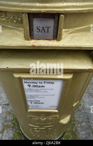 2012 Olympic Golden Letter Post Box Stock Photo