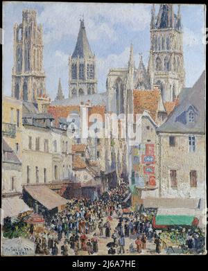 Rue de l'Épicerie, Rouen (Effect of Sunlight). Camille Pissarro. 1898. Stock Photo