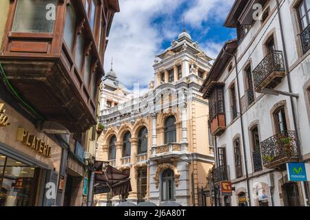 Llanes, Asturias, Spain, July 24, 2021. Casino of the tourist city of Llanes in Asturias.