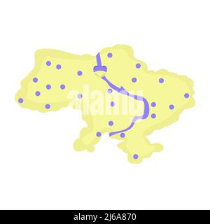The map of Ukraine, colorful illustration Stock Vector
