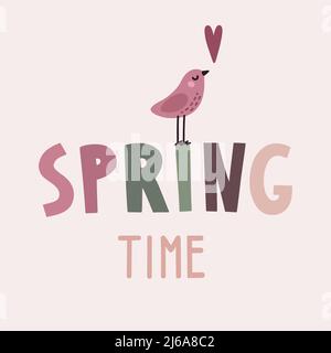 Spring time lettering Stock Vector