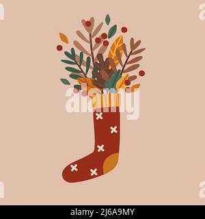 Autumn sock Stock Vector