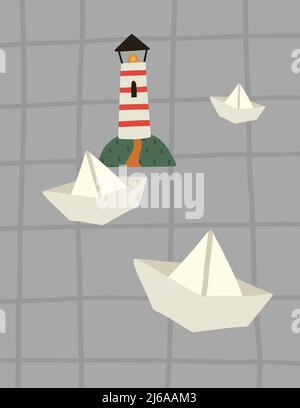 Paper boats Stock Vector