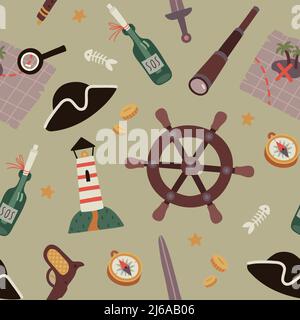 Pirate pattern Stock Vector