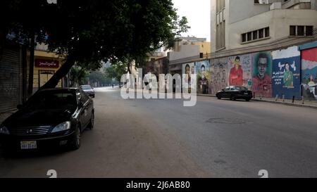 Architectural detail of the streets around Tahrir Square(Liberation Square), also known as Martyr Square, a major public town square in downtown Cairo Stock Photo