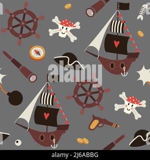 Pirate pattern Stock Vector
