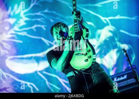 Oslo, Norway. 14th, April 2022. The Norwegian metal band Djerv performs ...