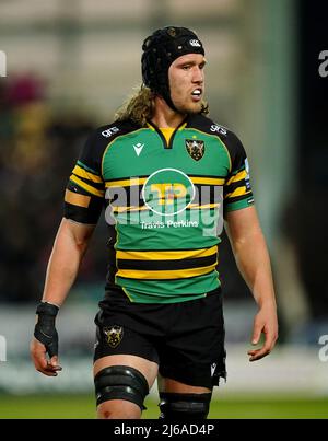 Northampton Saints’ Alexander Moon looks on during the Gallagher Premiership match at the cinch Stadium at Franklin's Gardens, Northampton. Picture date: Friday April 29, 2022. Stock Photo