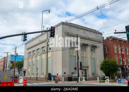 Nondas Art Gallery at 191 Main Street in historic downtown Nashua, New Hampshire NH, USA. Stock Photo