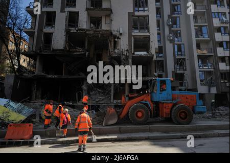 An Residential Building Shelled By The Russian Army. Kyiv, Ukraine. - 3 