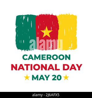 Cameroon National Day typography poster. Cameroonian holiday celebrate