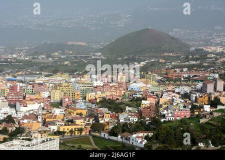 The town of Los Realejos on the north coast of the Spanish island of Tenerife, Canary Islands, Spain. Stock Photo