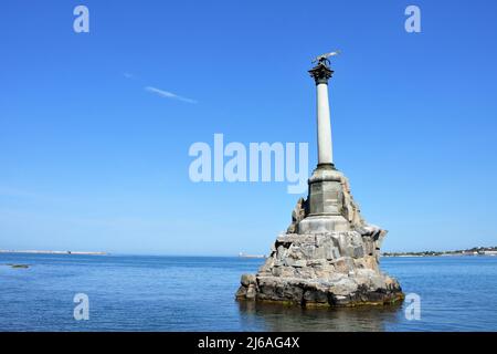 SEVASTOPOL, CRIMEA, RUSSIA - MAY 30, 2019: Monument to the Scuttled Ships in Sevastopol Bay. It was built in 1905 in honor of the 50th anniversary of Stock Photo
