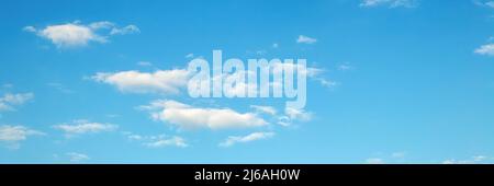 Beautiful blue sky panorama. Blue sky and white cloudy. Stock Photo