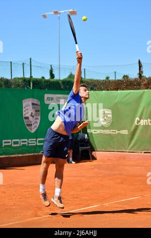 Rome, Italy. 29th Apr, 2022. April 29, 2022, Rome, Italy: Ergi Kirkin (TUR) during the quarter-finals at the ATP Challenger Roma Open 2022, tennis tournament on April 29, 2022 at Garden Tennis Club in Rome, Italy  (Credit Image: © Domenico Cippitelli/Pacific Press via ZUMA Press Wire) Credit: ZUMA Press, Inc./Alamy Live News Stock Photo