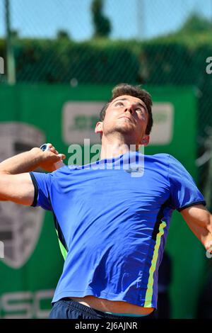 Rome, Italy. 29th Apr, 2022. April 29, 2022, Rome, Italy: Ergi Kirkin (TUR) during the quarter-finals at the ATP Challenger Roma Open 2022, tennis tournament on April 29, 2022 at Garden Tennis Club in Rome, Italy  (Credit Image: © Domenico Cippitelli/Pacific Press via ZUMA Press Wire) Credit: ZUMA Press, Inc./Alamy Live News Stock Photo