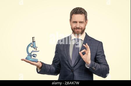 science entrepreneur in business. harness scientific method. science and commerce. Stock Photo