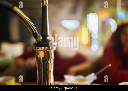 Hookah on table in lounge bar. Stock Photo