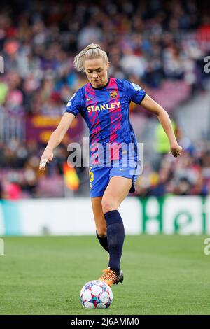 BARCELONA - MAR 30: Rolfo in action during the UEFA Women's Champions League match between FC Barcelona and Real Madrid at the Camp Nou Stadium on Mar Stock Photo