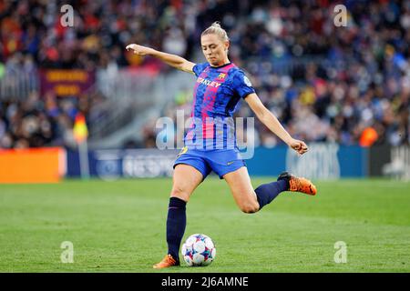 BARCELONA - MAR 30: Rolfo in action during the UEFA Women's Champions League match between FC Barcelona and Real Madrid at the Camp Nou Stadium on Mar Stock Photo