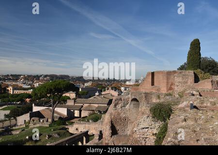 The remains of Domus Augustana on Palatine Hill, Rome, Italy. Stock Photo