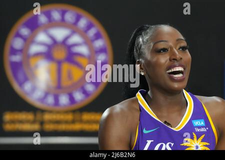 LA Sparks forward forward Nneka Ogwumike (30) poses during media day,  Thursday May 4, 2023, in Torrance, Calif. (Kirby Lee via AP Stock Photo -  Alamy