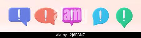 3d social media notification Stock Vector