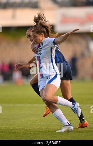 April 23, 2022: OL Reign defender Sofia Huerta (11) and San Diego Wave FC forward Alex Morgan (13) during a NWSL Challenge Cup soccer match between the OL Reign and the San Diego Wave FC at Torero Stadium in San Diego, California. Justin Fine/CSM Stock Photo