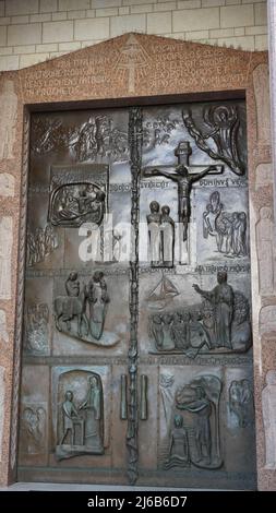 The Church of the Annunciation also knows as Basilica of the Annunciation, Nazareth, Israel. Door Of the Church Of The Annunciation Stock Photo