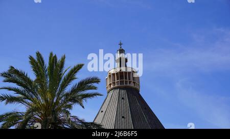 The Church of the Annunciation also knows as Basilica of the Annunciation, Nazareth, Israel. Facade of Basilica of the Annunciation Stock Photo