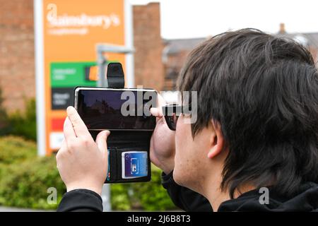 man using a mobile phone Stock Photo