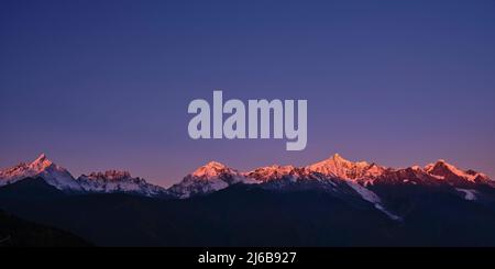 kawabego peak of the meili snow mountain at sunrise in yunnan province, china Stock Photo