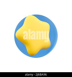 Three yellow stars glossy colors. Achievements for games. Customer rating feedback concept from client about employee of website. Realistic 3d design. Stock Photo