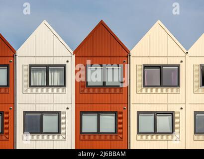 container homes as temporary houses for students and refugees or asylum seekers Stock Photo