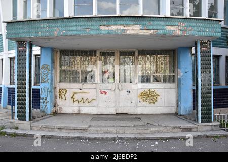 Baia Mare, the Capital of Maramures Region in Romania: the Central Bus Station, communist style Stock Photo