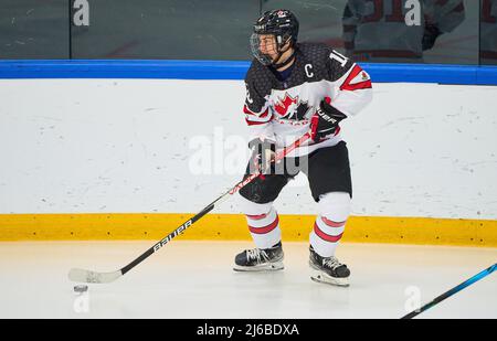 Team Canada with captain Connor Bedard, CAN U18 Nr. 16 sad after